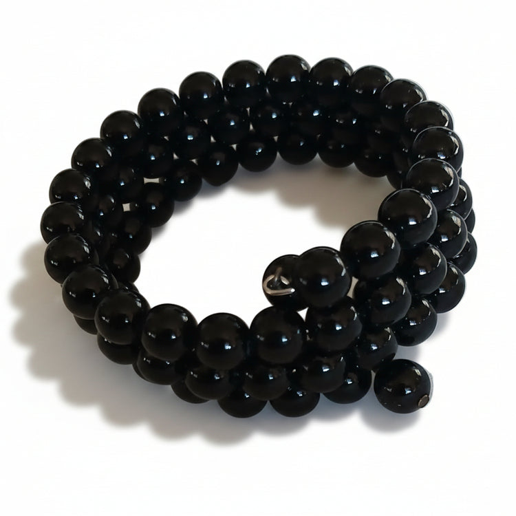Bracciale a Spirale Perle Nere
