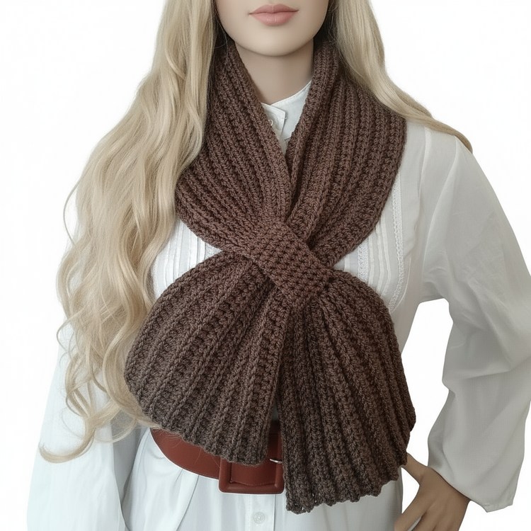 Women's handmade crochet tie scarf PINK