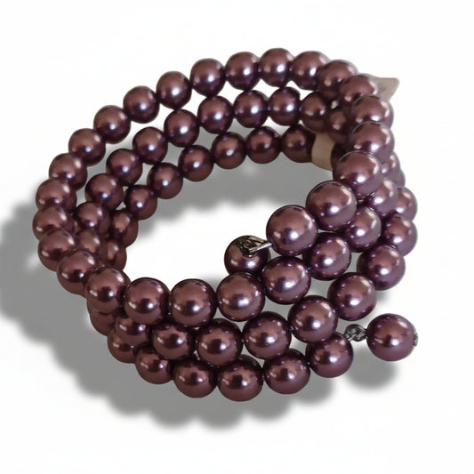 Bracciale a Spirale Perle Viola