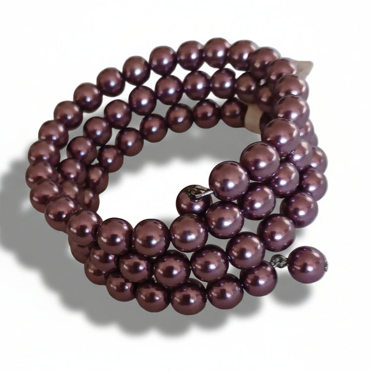 Bracciale a Spirale Perle Viola