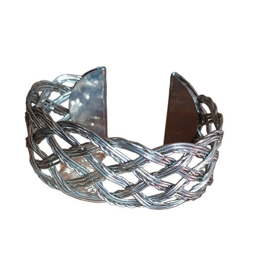 Bracciale donna tono argento rigido bangle