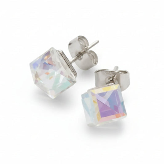 Orecchini Crystal CUBE AB - Effetto Cangiante