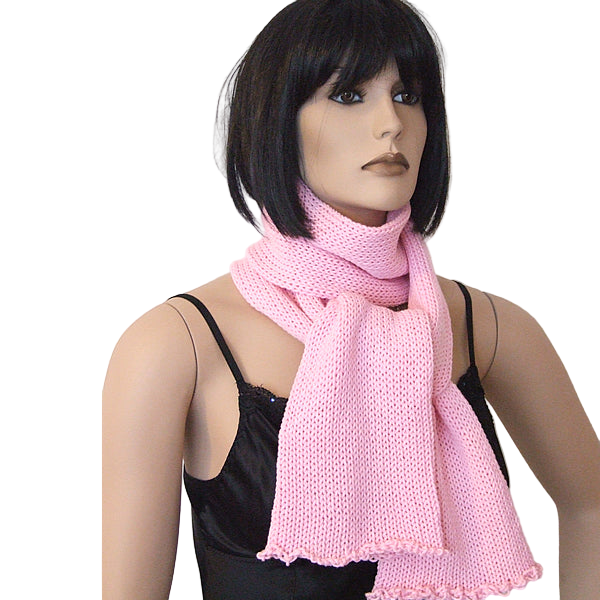Women's handmade pink merino scarf