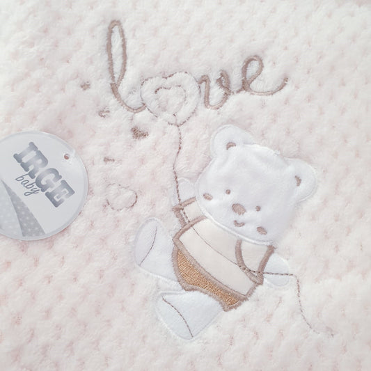 Copertina da neonato neonata Pile ORSETTO LOVE - vari colori