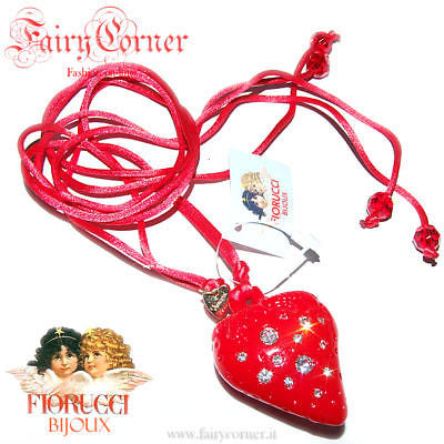 Fiorucci Bijoux Collana cordino FRAGOLA Strass - rosso - Fairy Corner