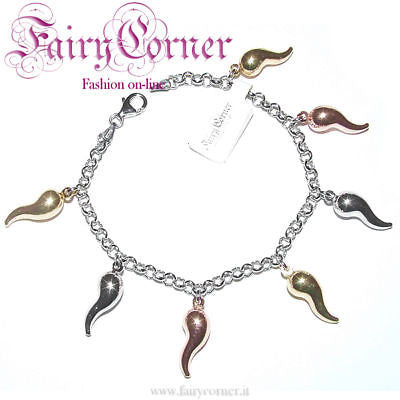 Bracciale donna argento charms CORNETTI 3 colori oro - Fairy Corner