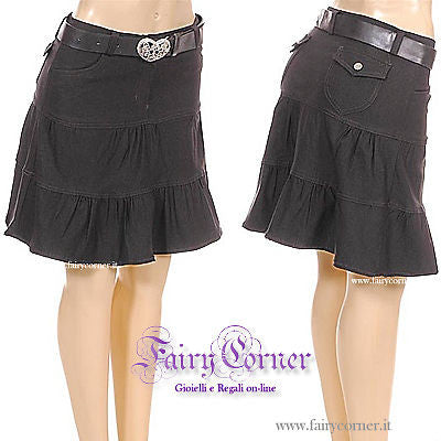 Sexy mini gonna jeans balze NERO cintura inclusa - Fairy Corner