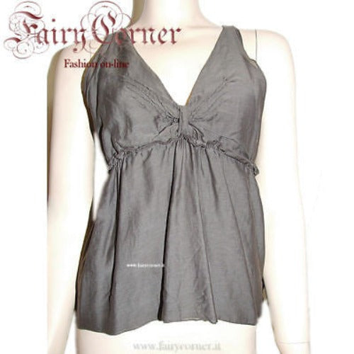 QUBHA top cotone seta arricciato cart € 60 MARRONE - Fairy Corner