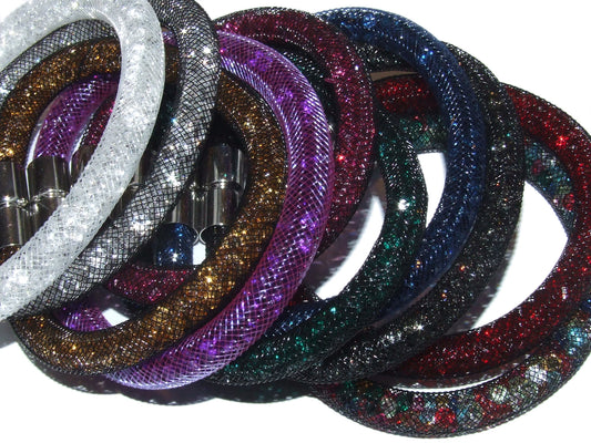 Vari colori bracciale donna stardust cristalli 1 giro chiusura tono argento - Fairy Corner