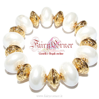 bracciale bigiotteria donna perle e oro