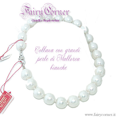 Collana con grandi perle coltivate di Mallorca - bianca