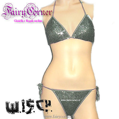 WISCH sexy bikini paillettes seta cart € 99 grigio M - Fairy Corner