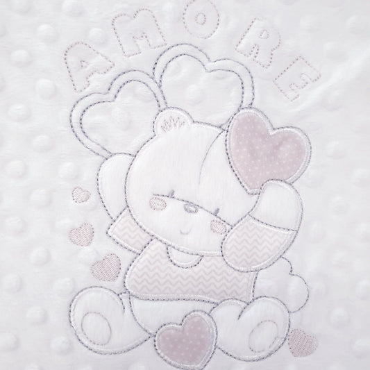 Copertina da neonato neonata AMORE in pile Nazareno Gabrielli