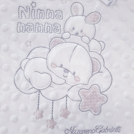 Copertina da neonato neonata NINNA NANNA in pile Nazareno Gabrielli