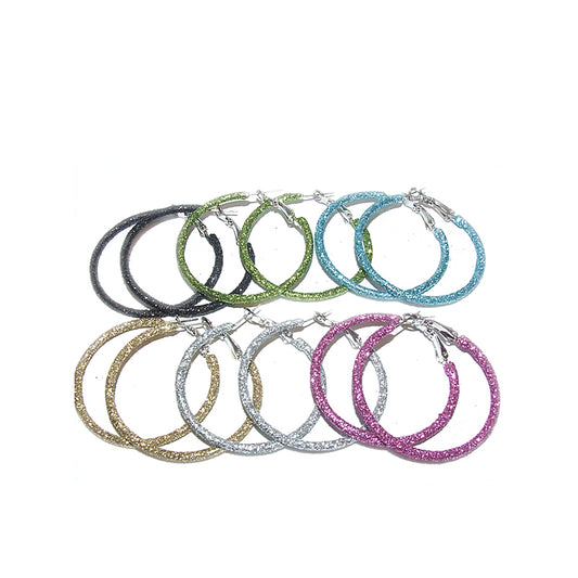 Orecchini bigiotteria donna CERCHIO GLITTER - vari colori