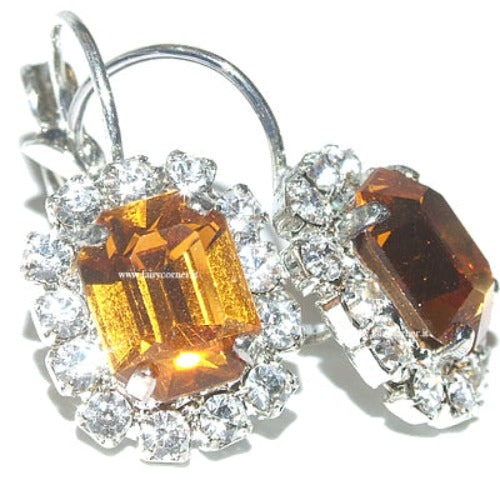 Orecchini Vintage Quadrati In Cristallo E Onice Nero | Pendenti Geometrici Esagerati In Argento Con Strass | Gioielli Boho Per Donne E Ragazze