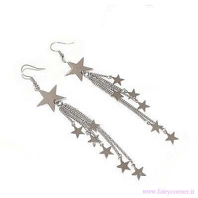 Orecchini stelle cadenti argento lunghi - Fairy Corner