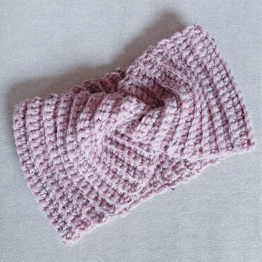 Fascia di lana scalda orecchie donna - rosa