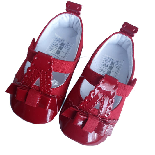 Scarpe baby sandalino vernice con fiocco ROSSO