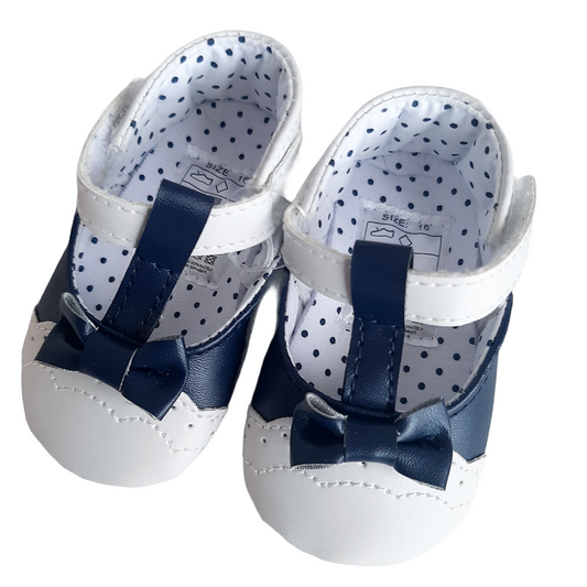 Scarpe baby con passante fiocco BLU