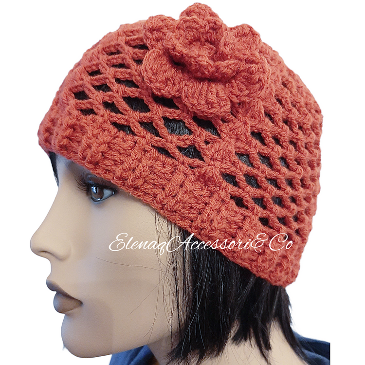 CHERIE handmade crochet women's wool cap MATTONE