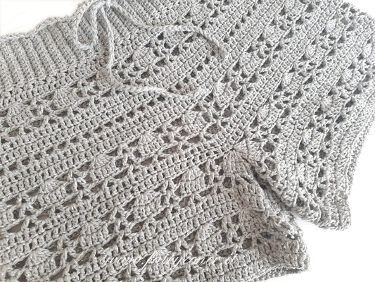 Women's silver lace cotton shorts handmade - crochet