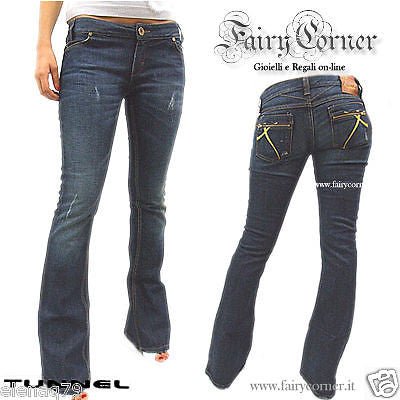TUNNEL sexy jeans blu denim zampa - tg 26 - 40 - Fairy Corner